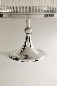 METAL GLASS CAKE DISH