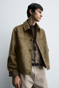 VESTE EFFET DAIM REGULAR FIT