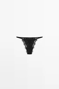 Thong with lace detail