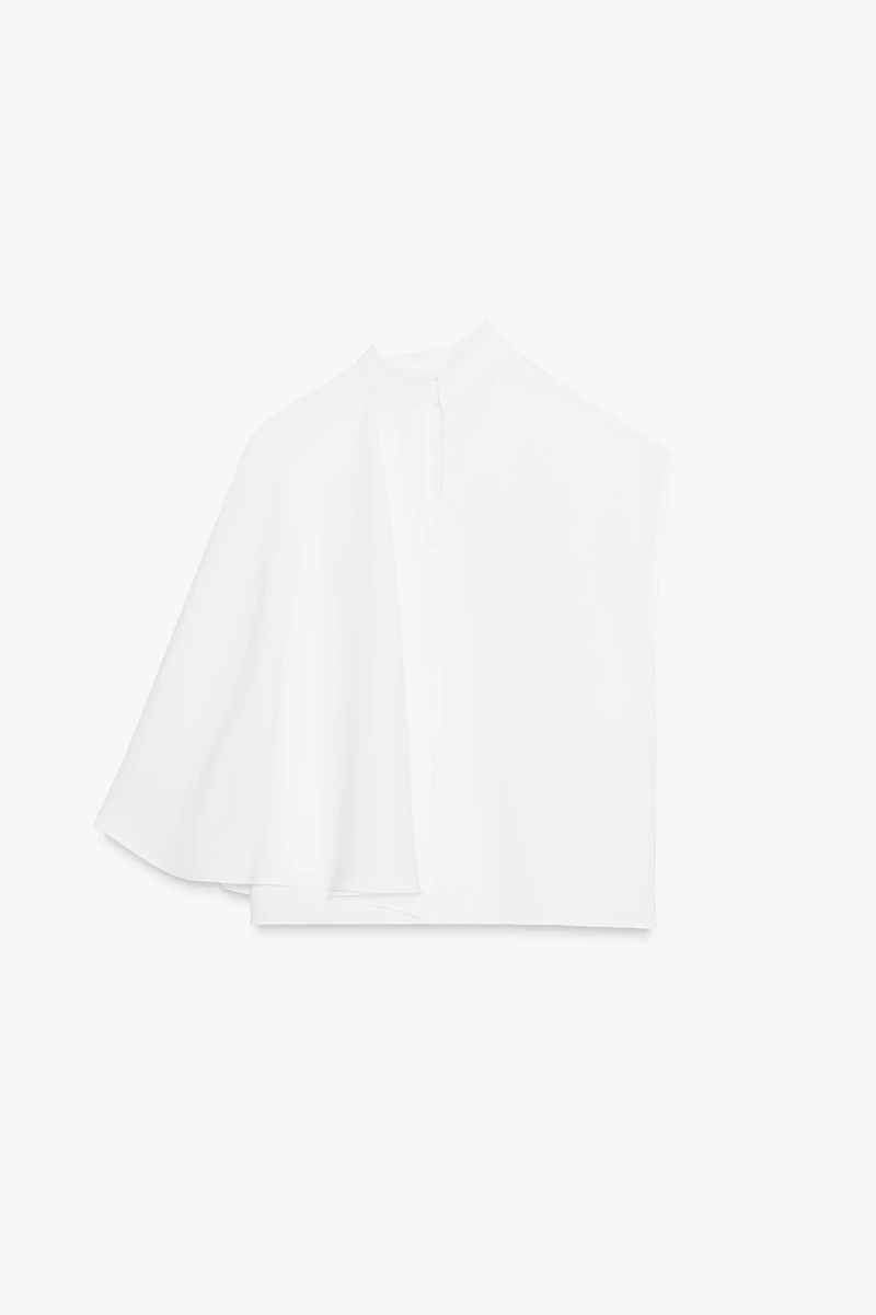 ASYMMETRIC CREPE CAPE TOP