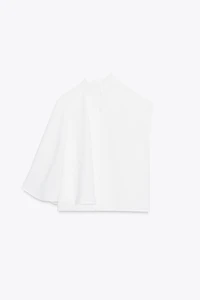 ASYMMETRIC CREPE CAPE TOP