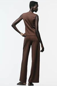 TWILL WIDE LEG PANTS