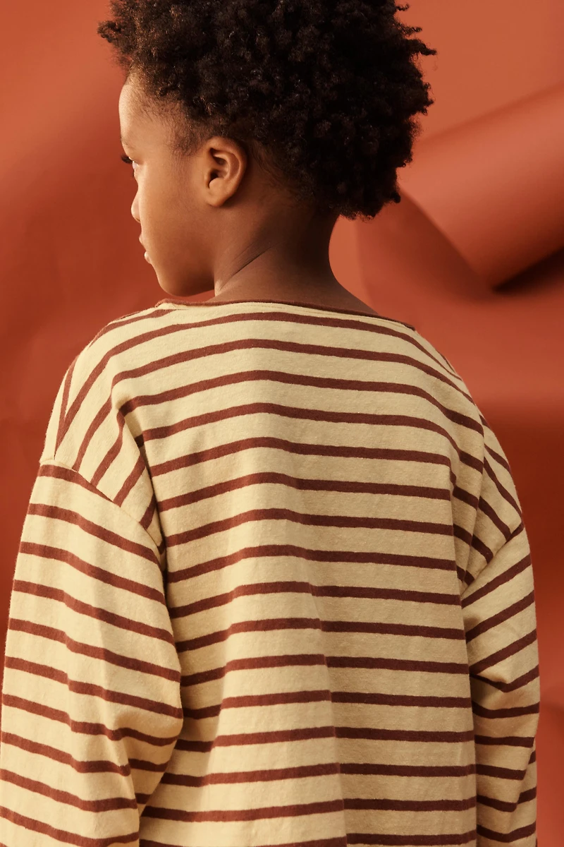 LIMITED EDITION EMBROIDERED FLORAL STRIPED T-SHIRT