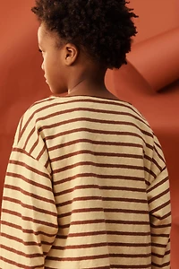 LIMITED EDITION EMBROIDERED FLORAL STRIPED T-SHIRT
