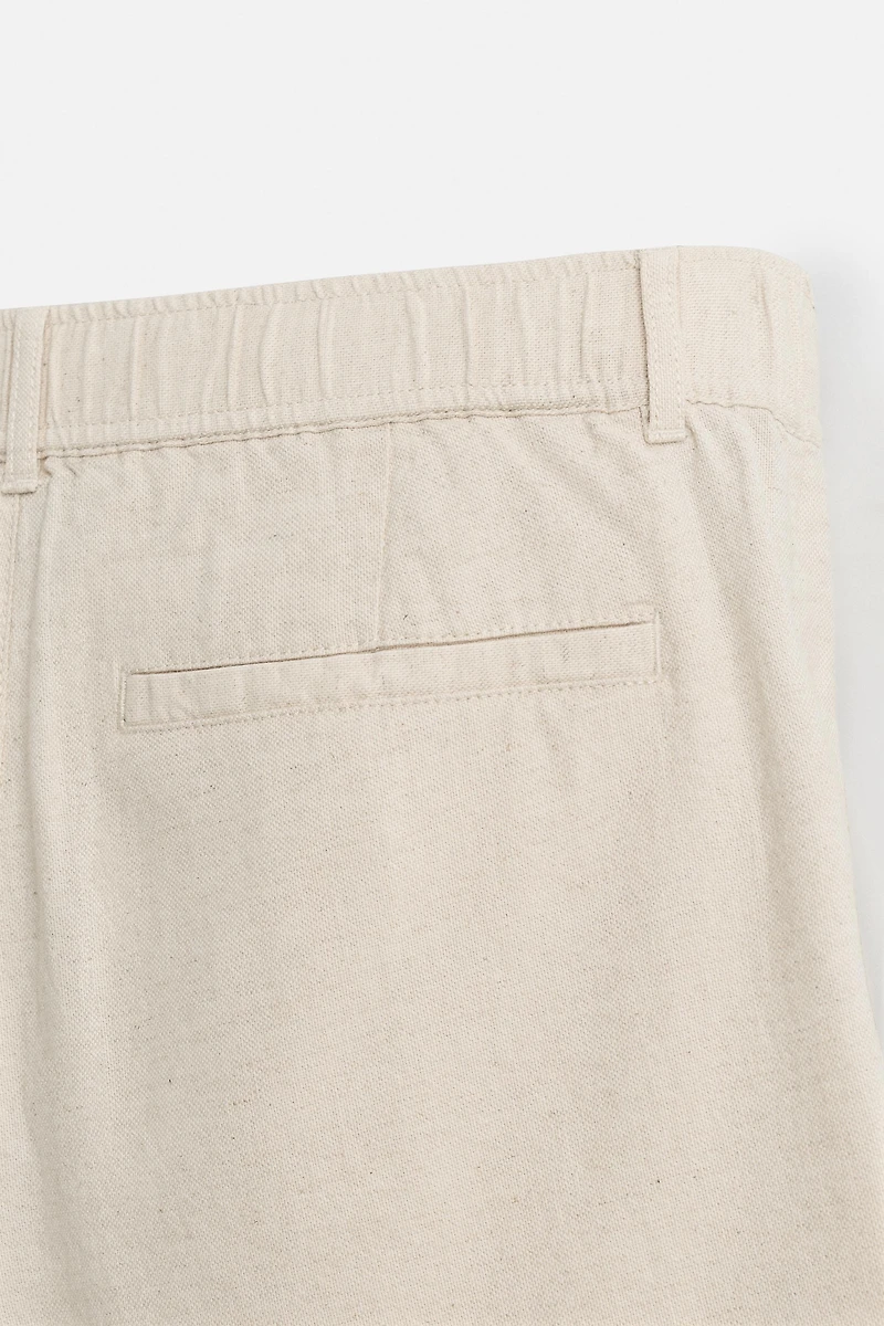 COTTON LINEN SHORTS