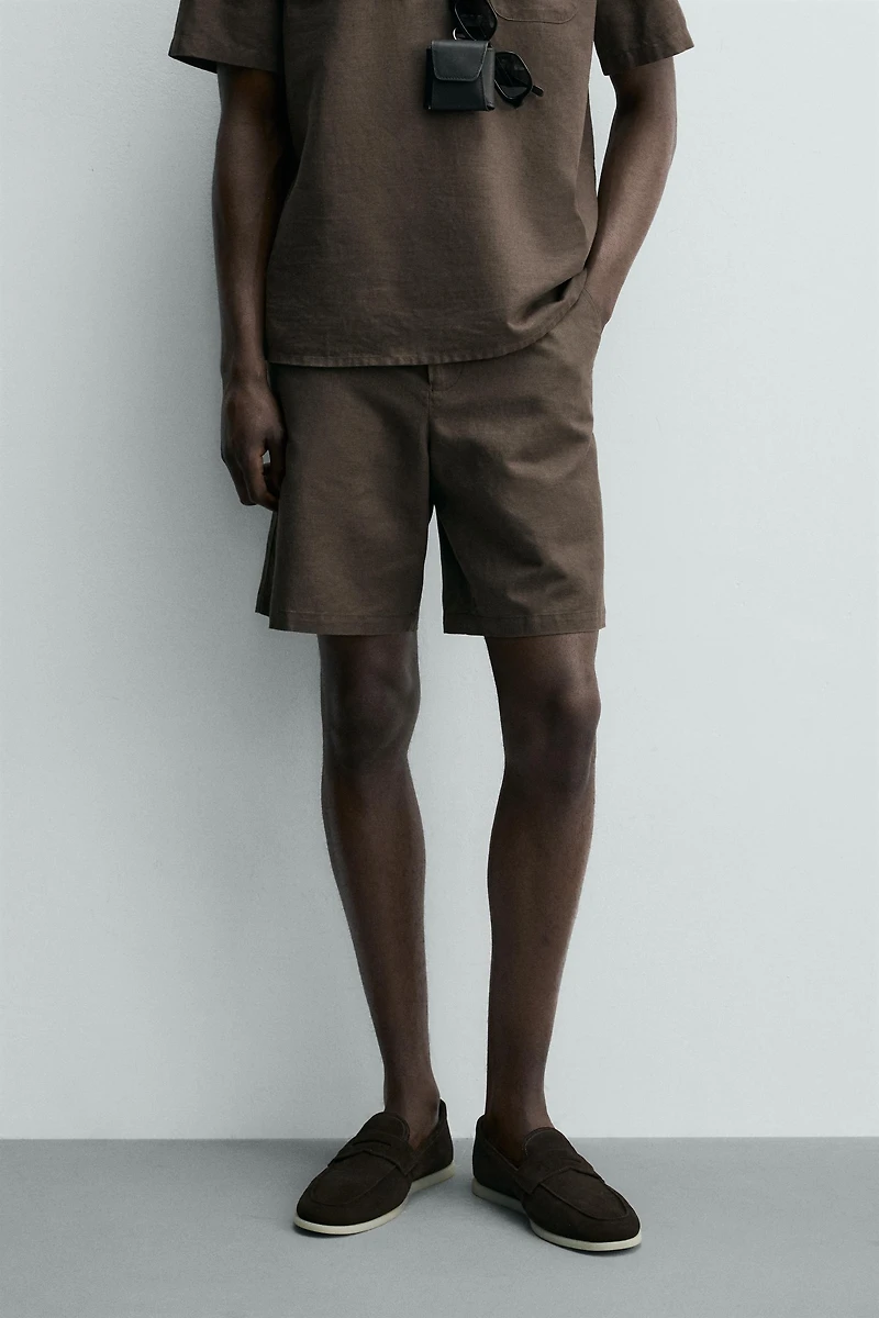 REGULAR FIT HEMP-COTTON SHORTS