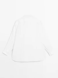 Linen blend shirt with thin pintucks