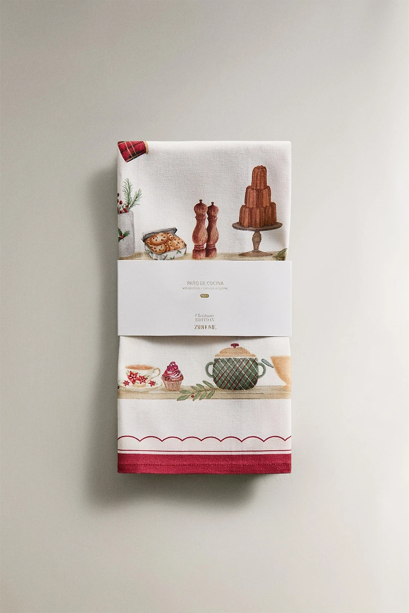 LOT TORCHONS COTON ALIMENTS DE NOËL (LOT DE 2)