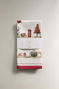 LOT TORCHONS COTON ALIMENTS DE NOËL (LOT DE 2)