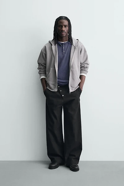 WIDE FIT PANTS WITH FIREMAN CLASP