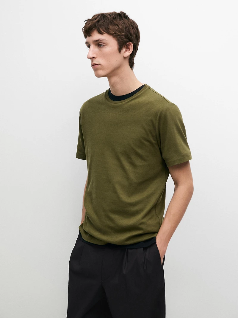 T-shirt à manches courtes en coton mélangé