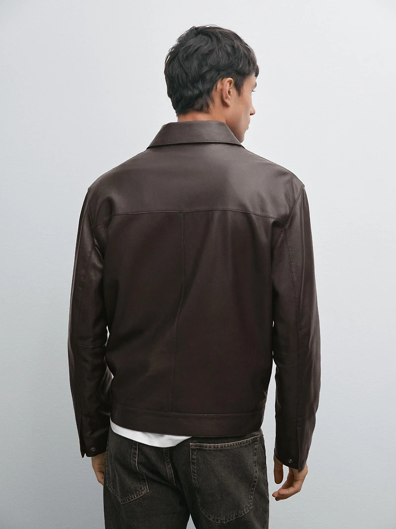 Cowhide nappa leather jacket