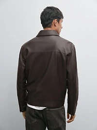 Cowhide nappa leather jacket