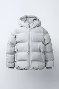 WATER REPELLENT PUFFER COAT WITH LABEL