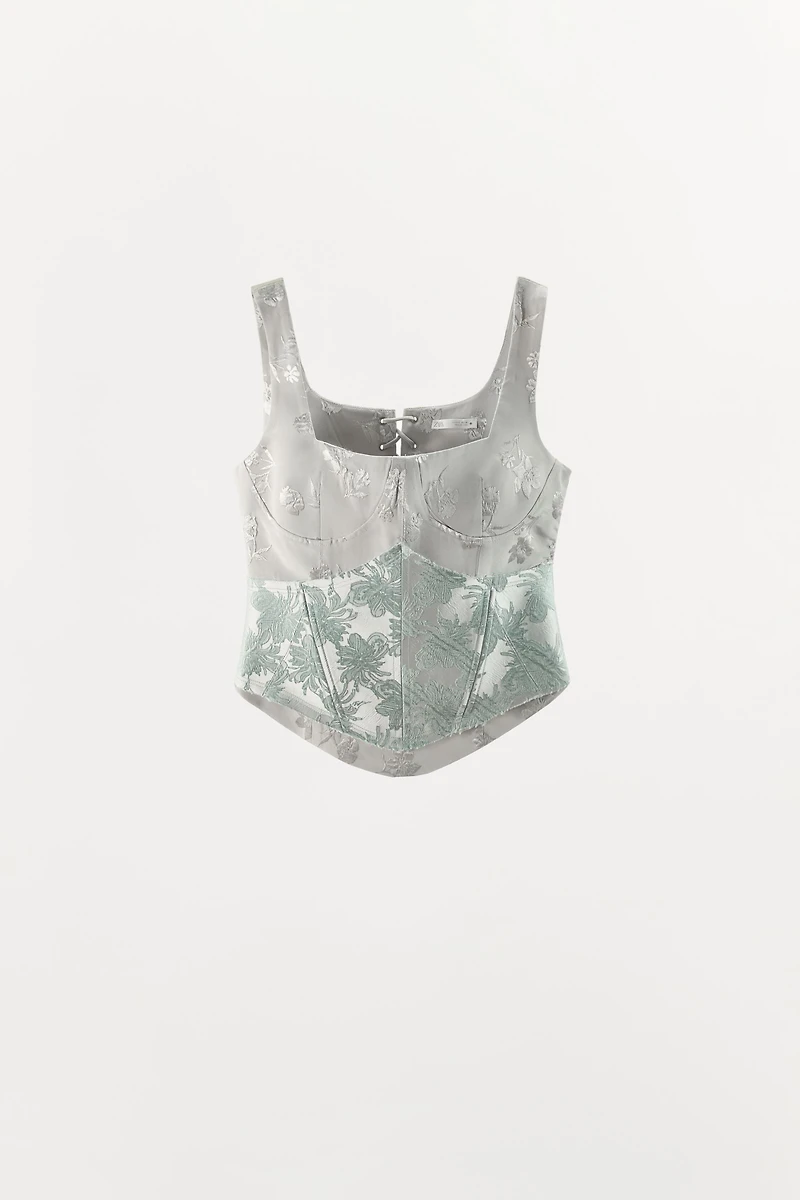 COMBINED JACQUARD CORSET TOP
