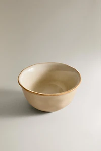 STONEWARE BOWL WITH IRREGULAR EDGE