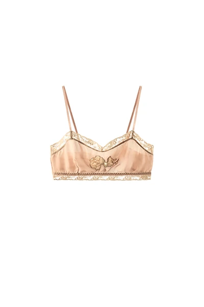 SOUTIEN-GORGE 100 % SOIE BRODÉ ET DENTELLE