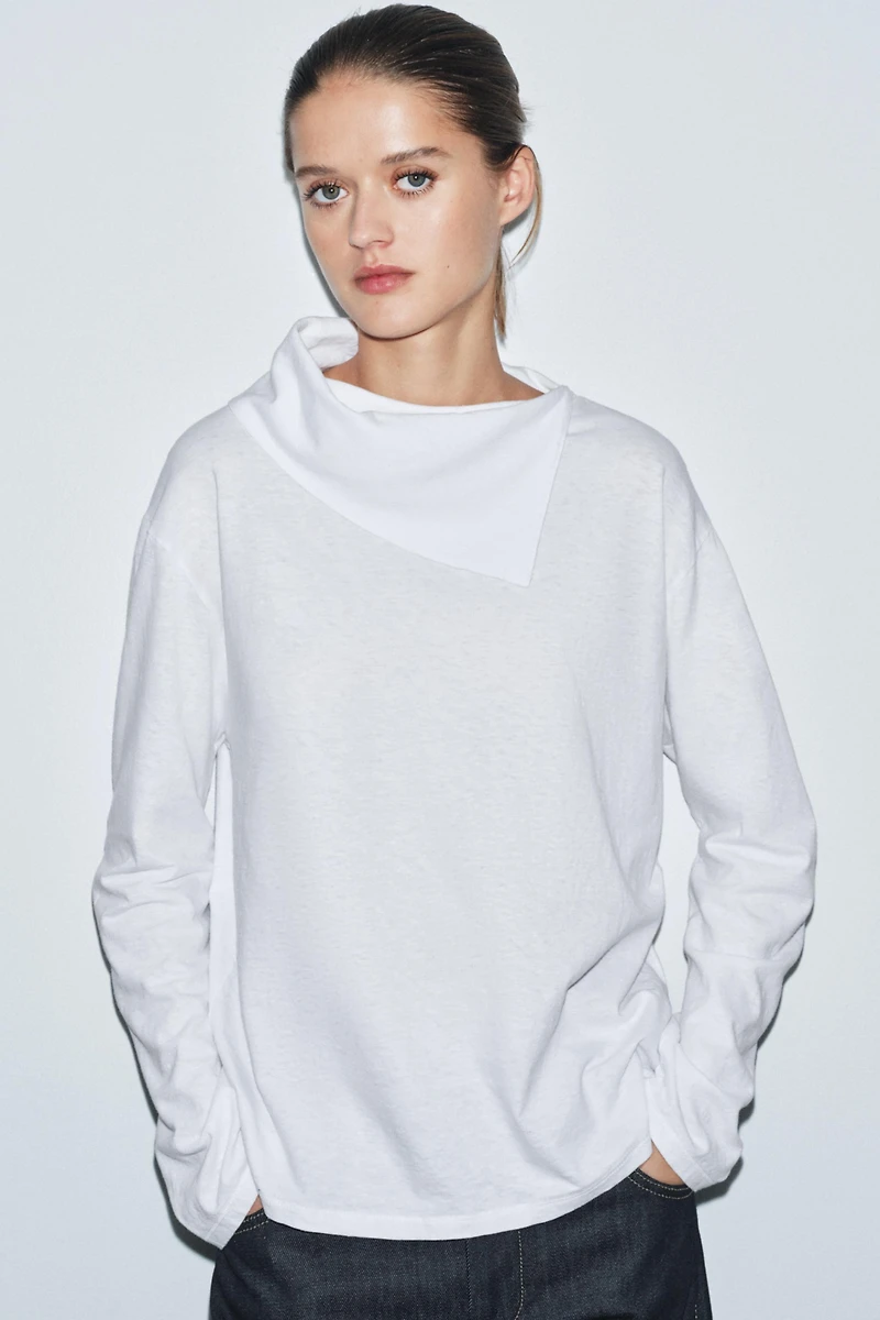 LONG SLEEVE HANDKERCHIEF T-SHIRT