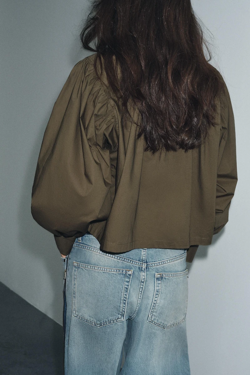 ZW COLLECTION PUFF SLEEVE POPLIN SHIRT