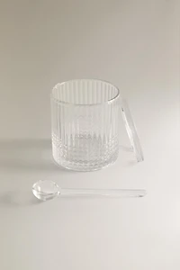 SUGAR BOWL WITH A RAISED GEOMETRIC DESIGN