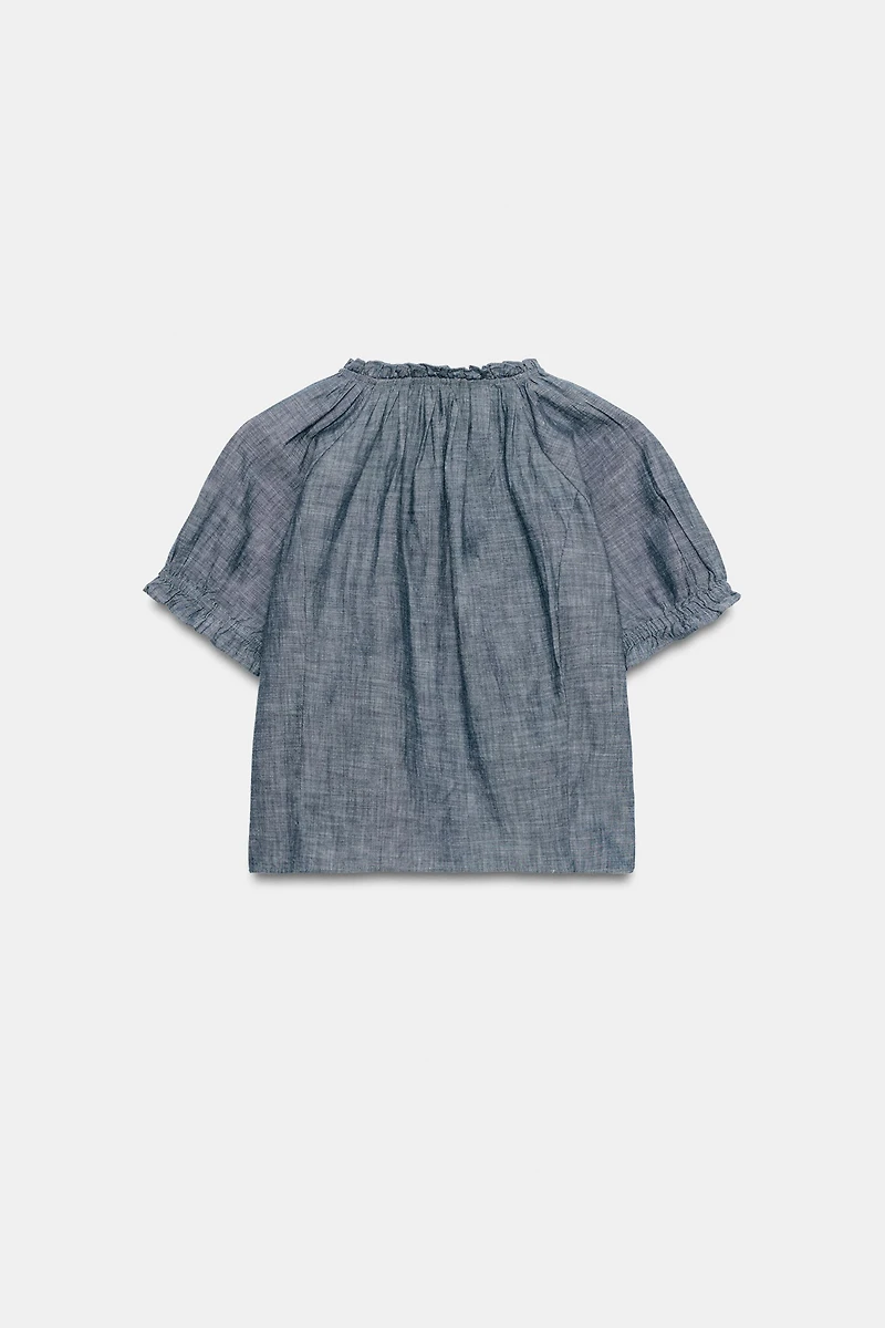 EMBROIDERED BOW SHIRT