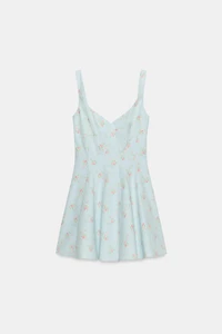 ROBE COURTE EN POPELINE FLEURIE