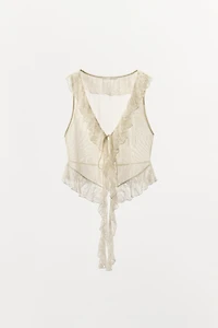 RUFFLED LACE TOP