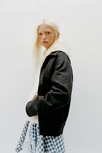 WAXED JACKET WITH FAUX FUR COLLAR