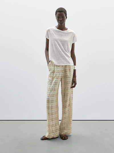 T-shirt 100 % lin à manches courtes