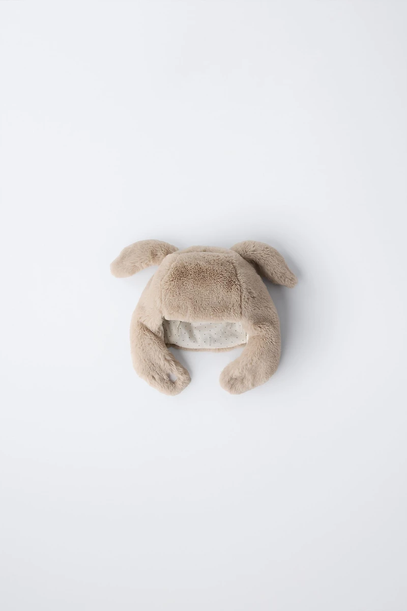 AGES 3-6 / FAUX FUR BUNNY HAT