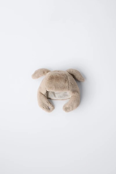 AGES 3-6 / FAUX FUR BUNNY HAT