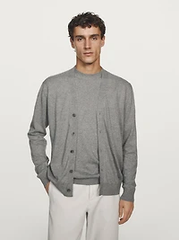 Wool blend knit cardigan