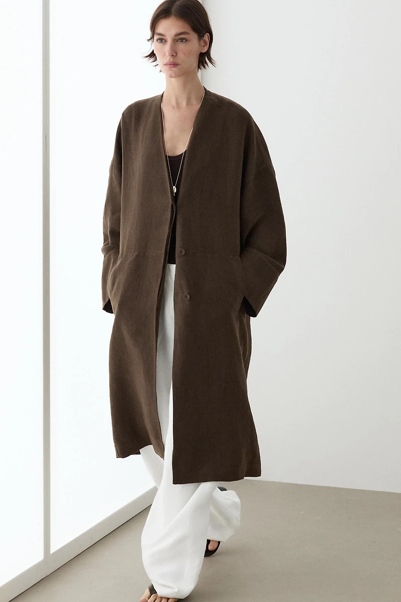 Trench-coat 100 % lin
