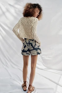 ZIGZAG OPEN-KNIT CARDIGAN