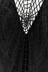 LIMITED EDITION SATIN EFFECT SPIDERWEB BACK DRESS