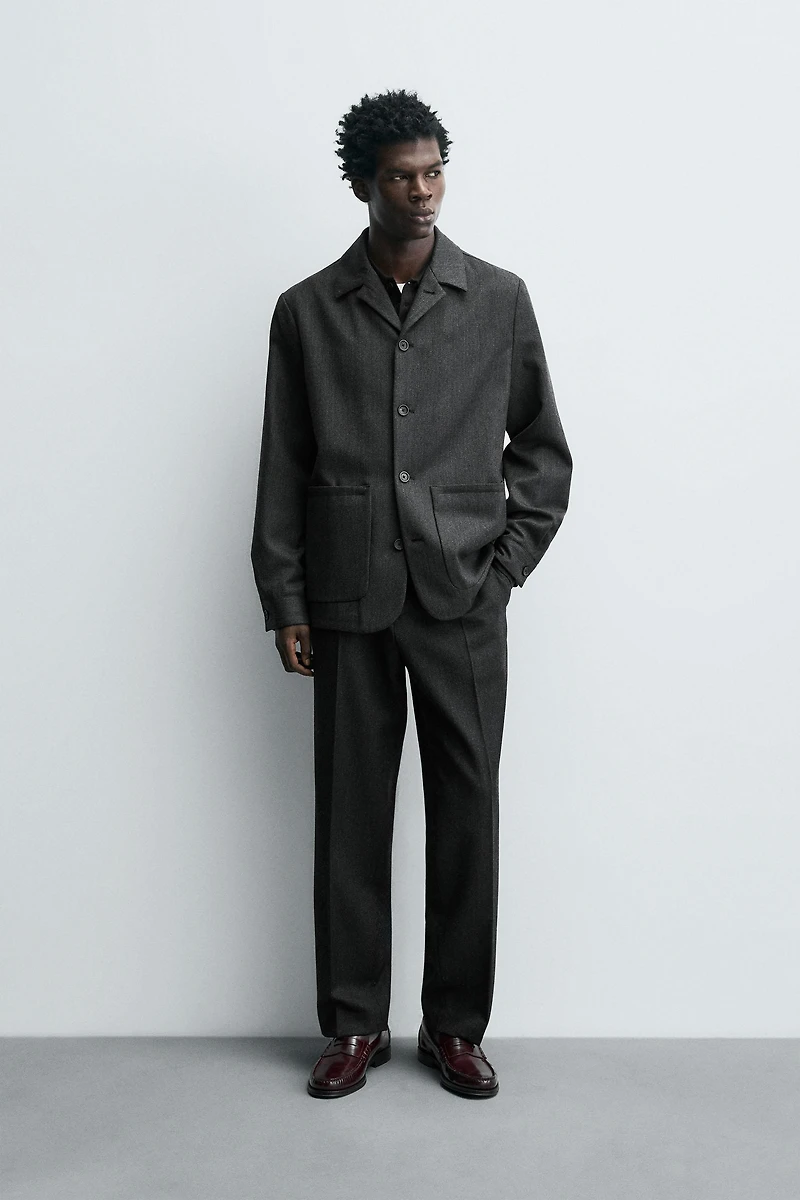 100% WOOL POCKET OVERSHIRT