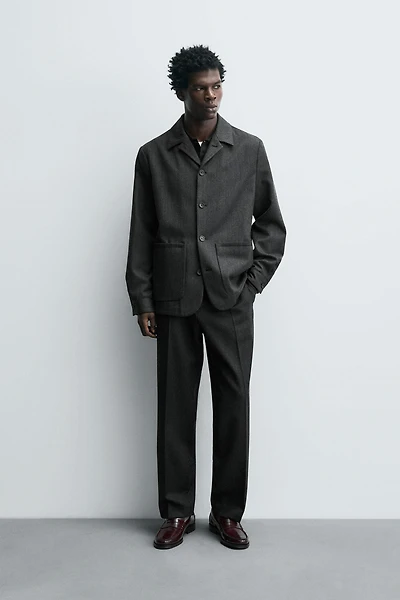 100% WOOL POCKET OVERSHIRT