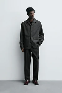 100% WOOL POCKET OVERSHIRT