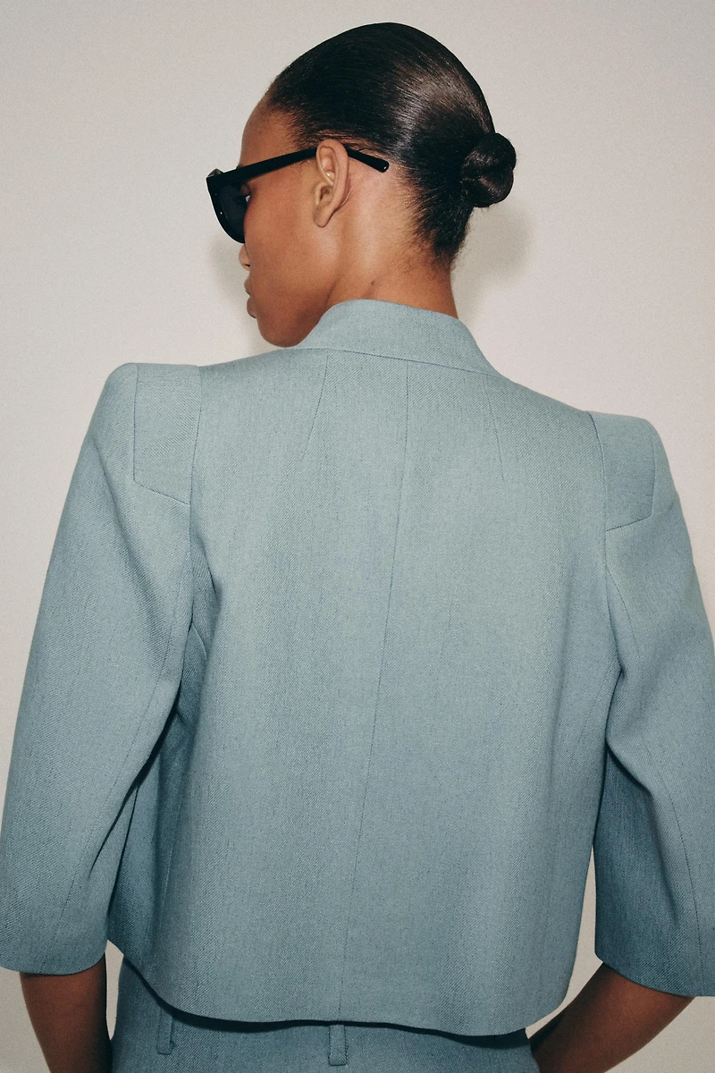 ZW COLLECTION CROPPED LINEN BLAZER