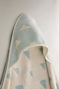 HOODED CLOUD PRINT BATH TOWEL