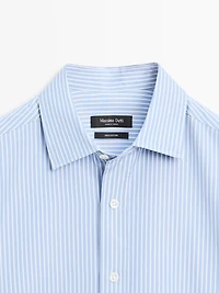 100% cotton striped poplin shirt