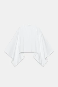 VOLUMINOUS HEAVY COTTON CAPE TOP