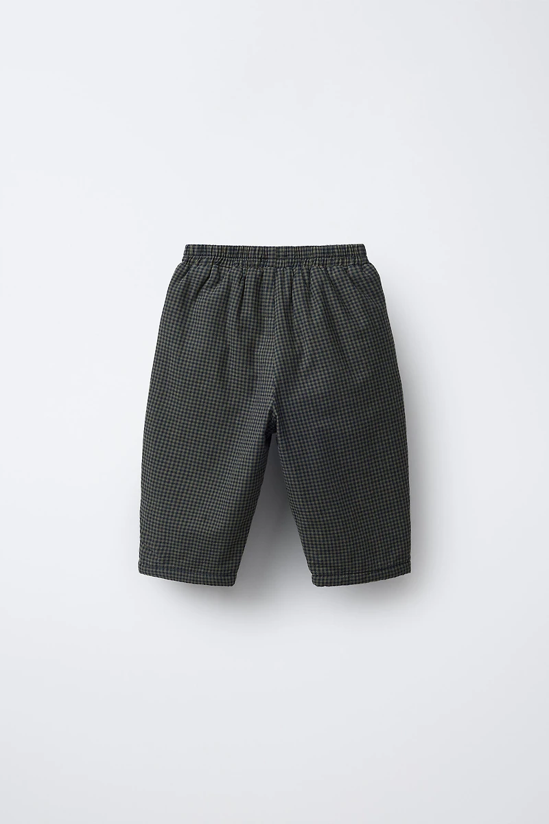 PANTALON MATELASSÉ À CARREAUX VICHY