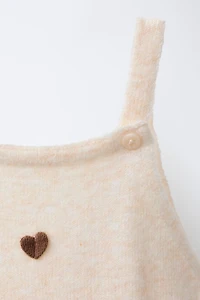 HEART KNIT OVERALLS