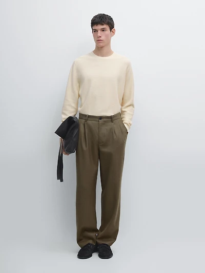 Pull en maille texturée de coton mélangé