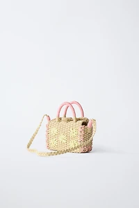 SAC EFFET RAPHIA FLEURS