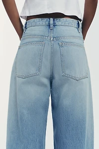 TRF HIGH WAIST CROSSOVER WIDE LEG JEANS