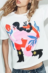 AGUSTINA SHUAN PRINT SHORT SLEEVE T-SHIRT