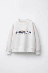 TEXT AND BEAR PRINT SWEATSHIRT