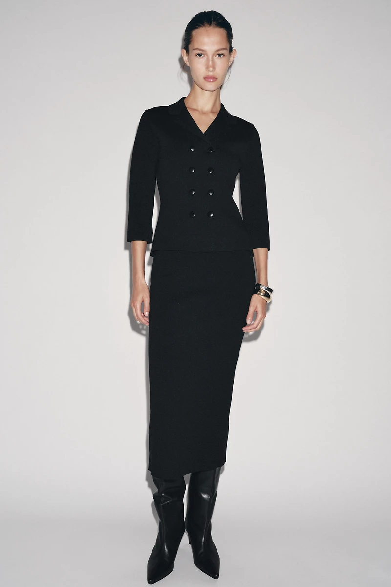KNIT MIDI SKIRT
